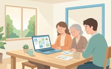 千葉県で老人ホームを探すときのポイントを表すイラスト