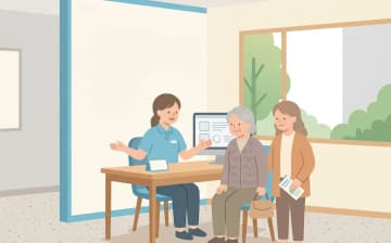 地域包括支援センターとは｜高齢者の介護・暮らしの相談窓口を表すイラスト