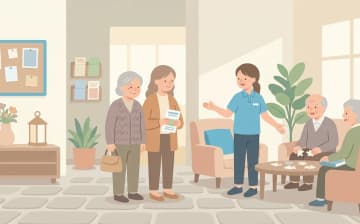 施設の雰囲気を見学で確認する方法｜人との相性の見極め方を表すイラスト