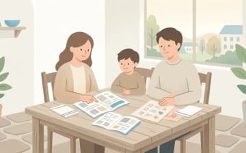 老人ホームを比較するときのチェックリスト｜5つの軸と確認すべき書類を表すイラスト