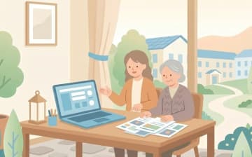 介護施設検索で一次情報が重要な理由｜家族のための確認ポイントを表すイラスト