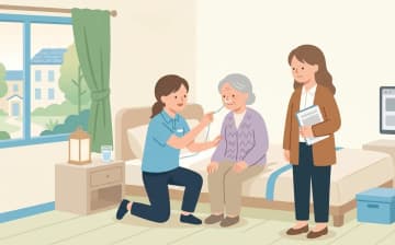 胃ろう対応できる老人ホームの探し方｜看護体制と確認ポイントを表すイラスト
