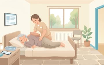 褥瘡（床ずれ）がある場合の老人ホーム選び｜看護・医療体制の見極め方を表すイラスト