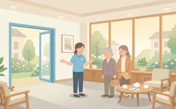 住宅型有料老人ホームとは｜介護付との違いと確認ポイントを表すイラスト