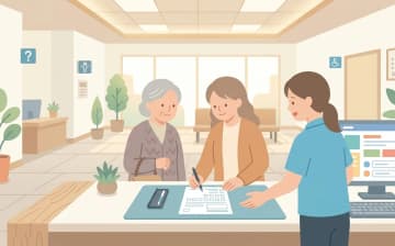 介護保険の申請窓口を確認する方法を表すイラスト