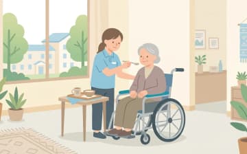 介護付き有料老人ホームとは｜住宅型・健康型との違いと確認ポイントを表すイラスト