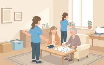個室と多床室の違い｜費用・暮らし・選び方を家族の目線で整理を表すイラスト