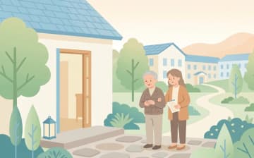 親の認知症が進んだときの施設選びを表すイラスト