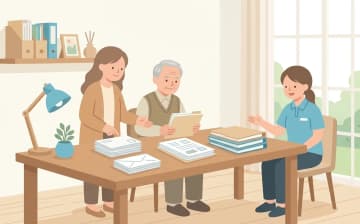 入居に必要な書類｜老人ホーム・介護施設で求められる書類を4系統で整理を表すイラスト