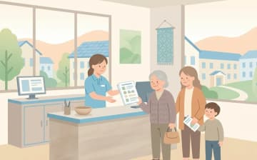 大阪府で老人ホームを探すときのポイントを表すイラスト