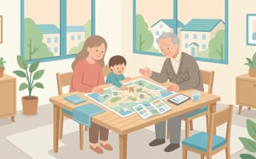埼玉県で老人ホームを探すときのポイントを表すイラスト