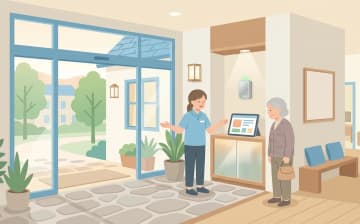 サービス付き高齢者向け住宅（サ高住）とは｜仕組みと確認ポイントを表すイラスト