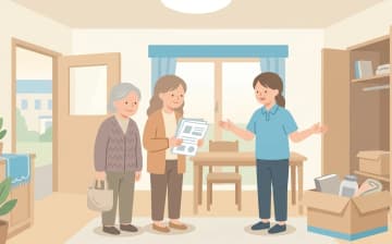 退去時にかかる費用｜入居一時金の返還・原状回復・月額の精算で確認することを表すイラスト
