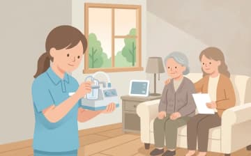 たん吸引対応できる老人ホームの探し方｜看護体制と確認ポイントを表すイラスト