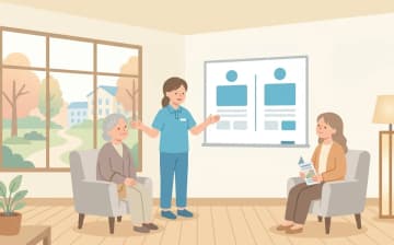 特養と有料老人ホームの違い｜公的施設と民間施設をやさしく比較を表すイラスト