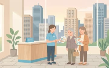 東京都で老人ホームを探すときのポイントを表すイラスト