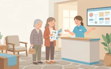 老人ホームの種類と選び方を表すイラスト