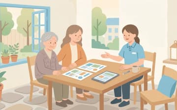 有料老人ホームとサ高住の違い｜根拠法・契約・介護対応で見分けるを表すイラスト