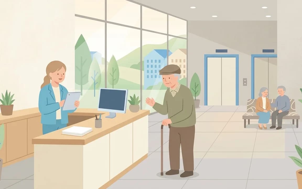 サービス付き高齢者向け住宅のイメージイラスト
