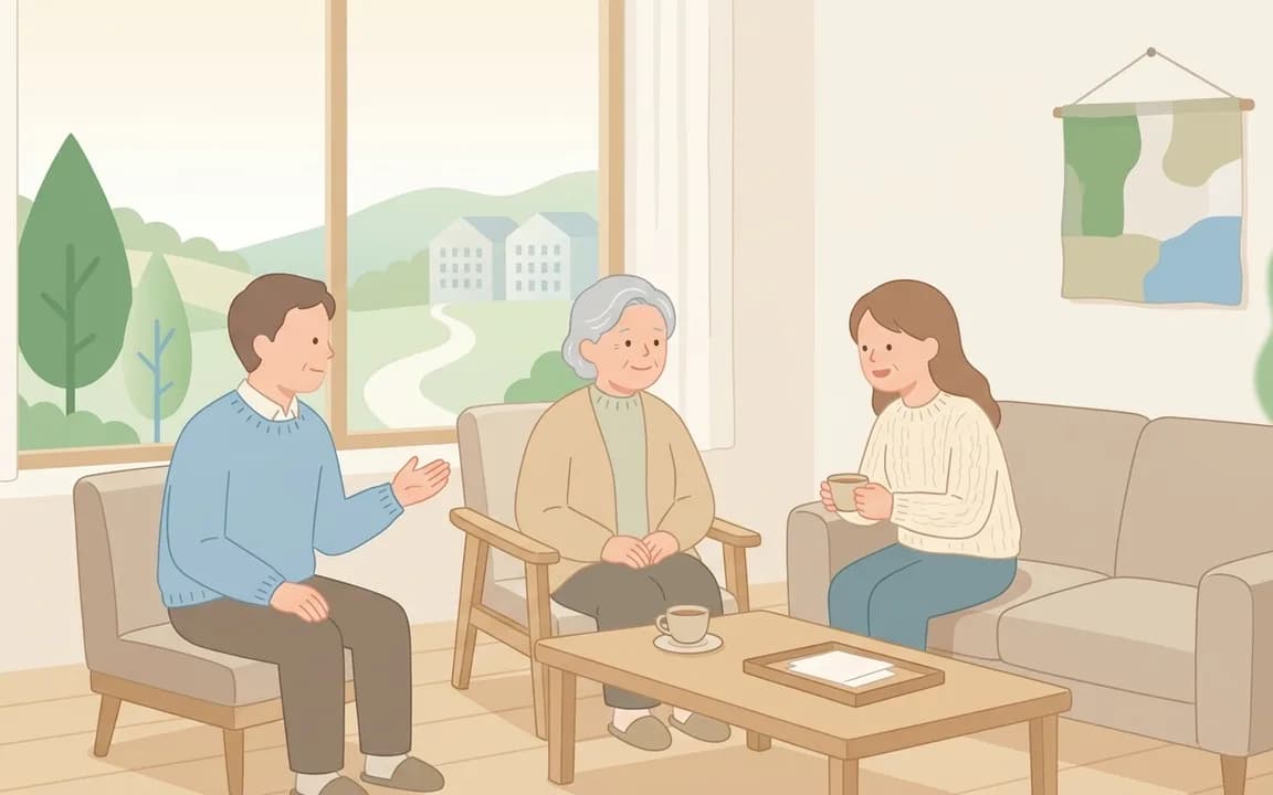 家族で話し合いやすくなりましたのイメージイラスト